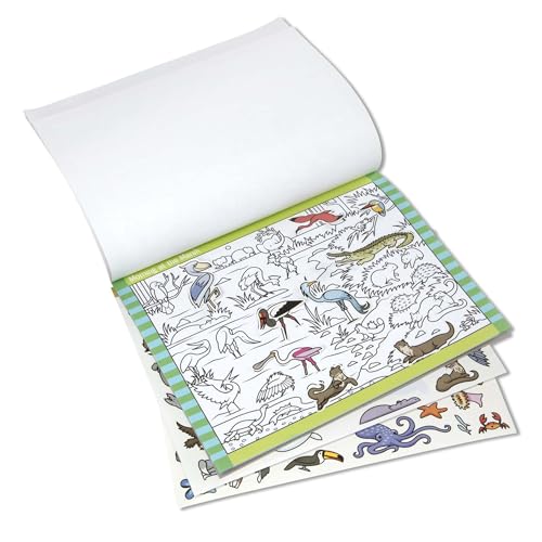Melissa & Doug Seek & Find Sticker Pad – Animals, 400+ Stickers & 14 Scenes to Color, Search & Find Sticker Activity Pad for Coloring & Matching, Creative Learning Toys for Kids 4+ - FSC Certified