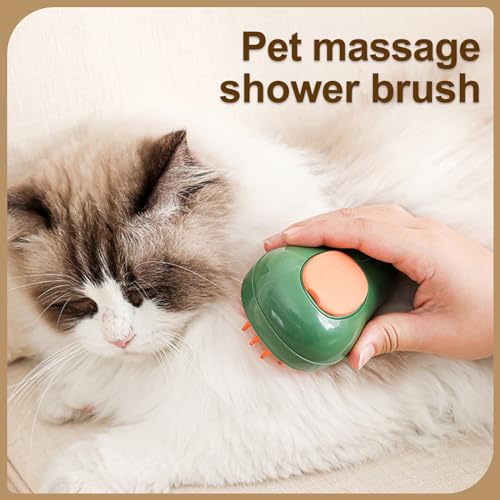 Cat Steam Brush, 3 in 1 Cat Steamy Brush, Silicone Massage Grooming Comb, Pet Hair Cleaning Misting Comb for Kittens(Avocado Green) - color: Avocado Green