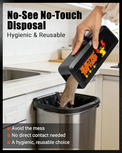 2 Pack Electric Rat & Mouse Traps for Home – 2800V Instant Eliminate, Pet-Safe Enclosed Design, No-Touch Cleanup, Reusable Indoor Rodent Trap for Kitchen, Garage, Basement