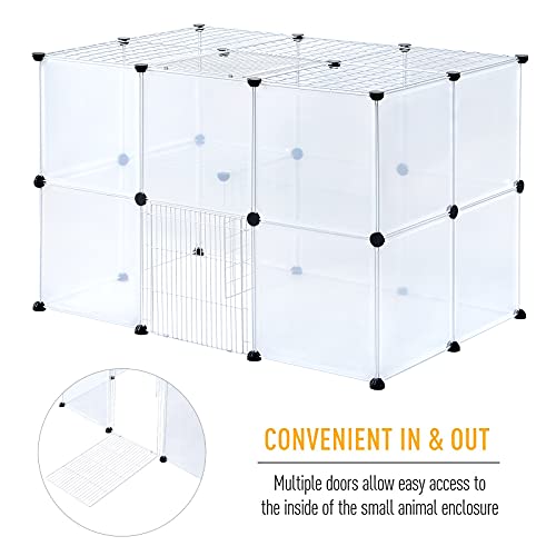 BRIAN & DANY Pet Playpen Indoor, Small Animal for Kitten Playpen, Guinea Pig Hedgehog Cages, Play Pen for Hamster Rabbit Bunny Clear Enclosure Fence, 13.8 X 13.8 inches, 28 Panels - style: 41.3"L x 27.5"W x 27.5"H