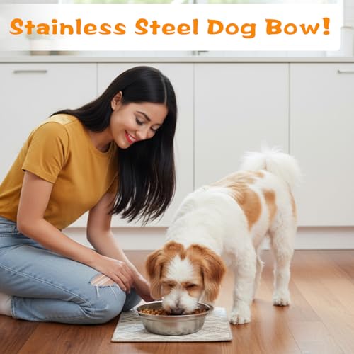 30 Pcs Stainless Steel Dog Bowls, 5.8 Inch Metal Dog and Cat Food Water Bowl, Pet Dishes for Kennel Crate, Dishwasher Safe