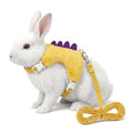 Adjustable Rabbit Harness and Leash Set, Small Animals Vest Harness, | Adjustable Straps & Magic Tape Design for Puppies, Cats, Squirrels, Rats, Bunnies, Ferrets, Outdoor Walking - color: Yellow