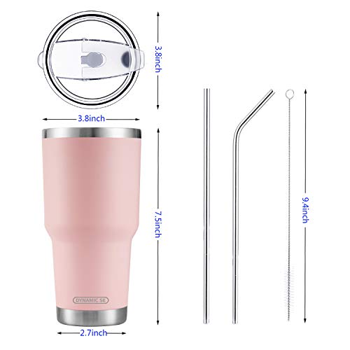 D·S 30oz Sakura Pink Tumbler Double Wall Vacuum Insulated Travel Coffee Mug | Double Wall Vacuum Suit Cold and Hot Drink Fits in standard car cup holders With Splash-Proof Lid - color: Sakura