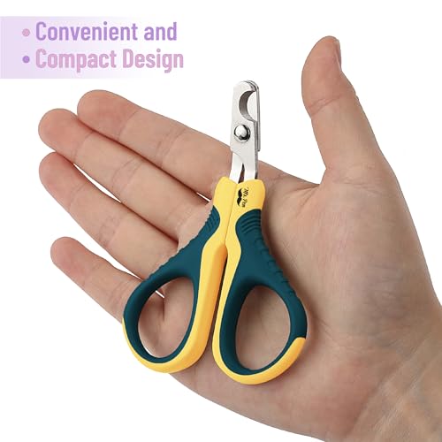 Mr. Pen- Cat Nail Clipper, Stainless Steel | Professional Sharp Cat Claw Trimmer for Small and Medium Cats, Pet Nail Clipper with Sturdy Non Slip Handle - color: Yellow/Dark Teal