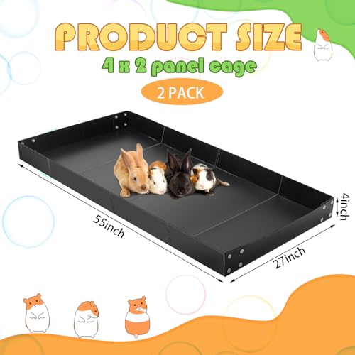 Wenqik 2 Pcs Guinea Pig Cage Liner Corrugated Plastic Cage Liner Base 2 x 4 Panel Size Guinea Pig Cage Bottom for Small Animals Hedgehogs Rabbits Cages Tray, 55 x 27 Inch(Black) - color: Black
