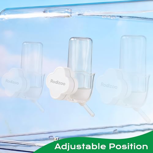 Hamster Water Bottle Holder - Magnetic & Repositionable, Adjustable Base for Hamster Cage, Secure Magnetic Mount, Easy to Move/Install, Fits Most Small Pet Water Bottles (Holder Only) - color: White