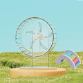 Hamster Wheel, Silent Running Exercise Wheel with Adjustable Stand for Hamster Guinea Pig Gerbil Hedgehog Small Animal Cage Accessories (Clear, 7.1inch) - size: 7.1inch