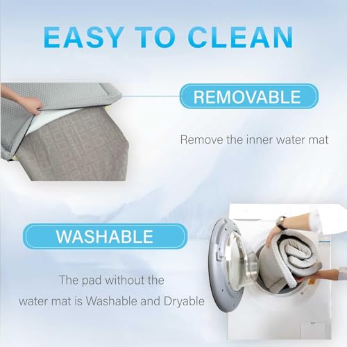 Pet Pad Cooling System for Summer, Consistent Cooling Water Mat for Dogs and Cats, No Refrigeration or Chemical Gel Needed, Machine Washable Bed, Ideal for Home and Crates (Light Gray, L) - size: 27"L x 21"W x 1.5"Th