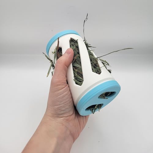 Rabbit Hay Roller for Floor Use – Refillable Foraging Feeder for Hay, Greens, and Herbs – Bunny Business