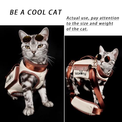 Wakytu Dog Lift Harness Dog Carrier VES Harness Adjustable Leash with Small Puppy Treat Bag,Fits Most Cars,L | stylish puppy sling carrier with handle & pocket,adjustable leash,walking & travel - color: 1.0 White, size: Large(11-16 LBS)