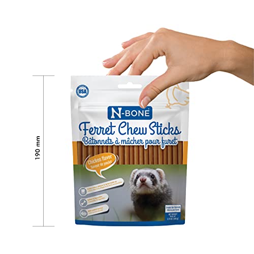 N-Bone Ferret Chew Sticks, Chicken Flavor, Natural Chew Treats for Ferrets, Delicious Everyday Snack Treats & Training Rewards, Made in USA, 3.74 oz - size: 3.74 Ounce (Pack of 1)