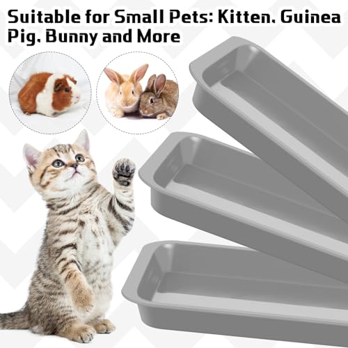 Tessco for you 8 Pcs Kitten Litter Box 11 x 8.5 X1.2 Inch Plastic Portable Small Litter Pan Low Entry Waterproof Bunny Cat Shallow Tray Travel Toilet for Kitty Guinea Pig Rabbit Small Pet(Gray) - color: Gray