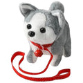 KSABVAIA Plush Husky Toy Puppy Electronic Interactive Dog - Walking, Barking, Tail Wagging, Stretching Companion Animal for Kids Toddlers - color: Husky Dog