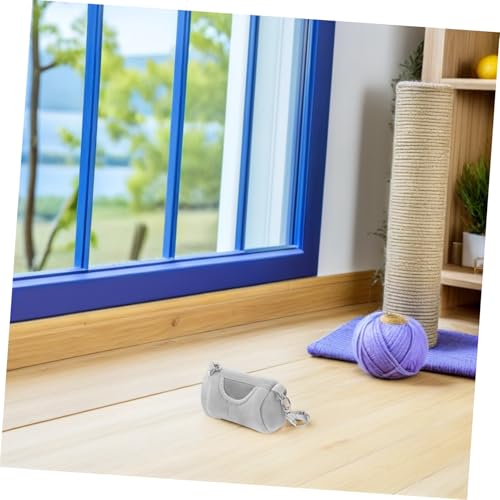 KALLORY Small Animal Carrier Bag Velvet Pet Portable Warm Travel Pouch for Hamster Guinea Pig Squirrel Hedgehog Gray