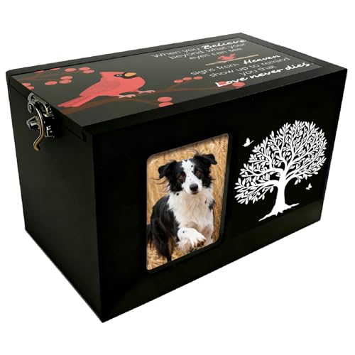 Bird Ashes Urn Wooden Pet Urn Box Tree of Life Pattern Rectangle Storage Containers Keepsake Cremation Boxes with Photo Frame for Pet Dog Cat Memorial Remembrance Gift 6.3 x 4.3 x 4.3 Inch - color: Bird