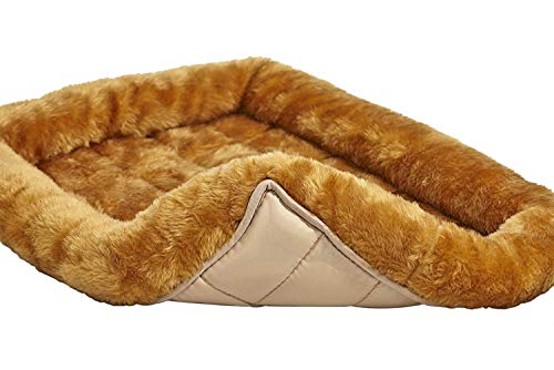 MidWest Homes for Pets QuietTime Dog Bed - Cinnamon Faux Fur Bolster, Ultra-Soft and Machine Washable, Fits 36-Inch Crates and Carriers, for Medium to Large Breed Dogs - color: Cinnamon, size: 36 Inch