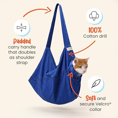 Cozy Comfort Carrier - Large Cobalt Blue Cat Carrier Soft for Grooming, Vet Visits, Medication Administration, Dental Care, Nail Trimming, and Car Travel - color: Cobalt, size: Large
