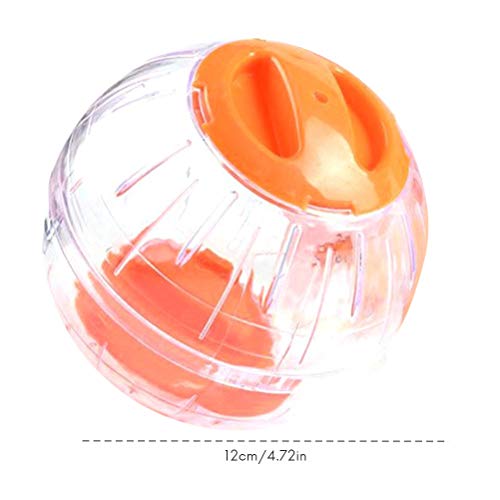 Mini New Cute Dwarf Hamster Running Ball 4.72 Inches Crystal Ball for Hamsters Small Silent Exercise Wheel Cage Accessories for Hamsters Less Than 4 inches 10 cm in Length (Orange) - color: Orange