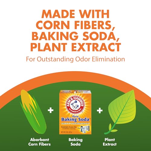 ARM & HAMMER Naturals Clumping Cat Litter, Multi Cat, 18 lbs | Plant-Based, Easy Scoop Clumps, Outstanding Odor Control, 2X Liquid Absorption, Low Dust, Lightweight Formula - size: 18 Lbs