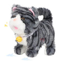 Easfan Walking Kitty Cat Stuffed Animal Talking Plush Toy for Kids | Wagging leash tail, Interactive , electric musical birthday holiday gifts, for toddlers - style: Tabby cat