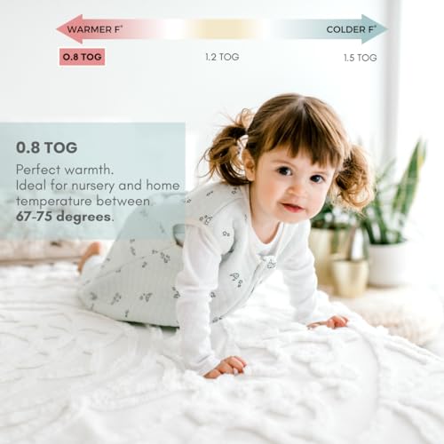 Dreamsuit Walker Toddler Sleep Sack with Feet and Legs, 12M-2T | 70% Rayon Made from Bamboo, 30% Organic Cotton, 0.8 TOG Summer, 2-Way Zipper, Buttery Soft Wearable Blanket, Cactus - color: (0.8 Tog) Croissant, size: 12-2T
