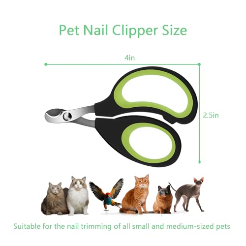 Cats & Dogs Pets Nail Clippers & Trimmers Rabbit Nail Clippers cat Nail Clippers for Indoor Cats cat Claw Clippers with Safety Guard Professional Grooming Tool for Cat Kitten(Green) - color: Green