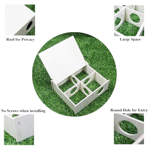 Amonk 7x8.6x3in Multi-Chamber with Play Tunnel Hamster House for Small Pets | Flip Cover Design, Multi-Chamber Hamster House, Secret Peep Shed with User Manual