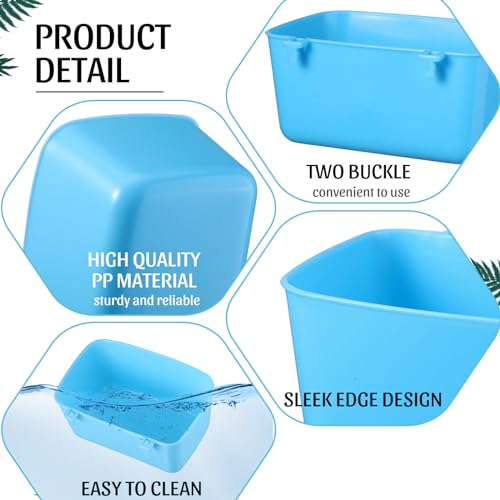 Zhehao 20 Pcs Bird Cage Cups Chicken Feeder Waterer Cups 18 oz Pigeon Feeder Plastic Poultry Wire Cage Hanging Chicken Water Bowl for Pet Bunny Poultry(Blue) - color: Blue