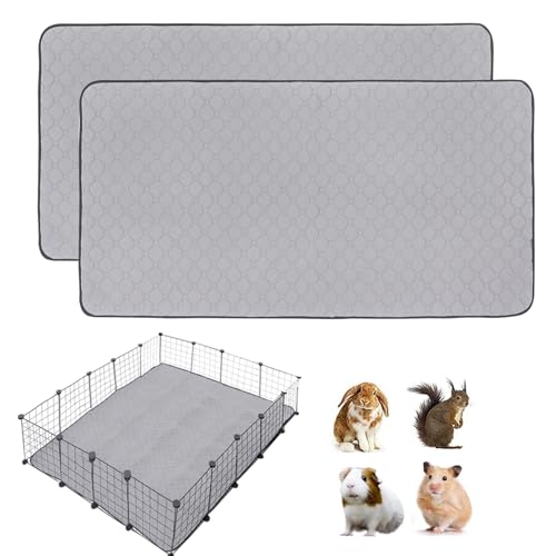Guinea Pig Cage Liners 48''X60'', 2 Pack Guinea Pig Bedding Washable, Non Slip Reusable Super Absorbent Guinea Pig Pee Pads Mats Fleece for Small Animals Hamster Rabbit Chinchilla Rat - size: C&C 4x5(48" x 60") 2Pack