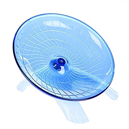 Hamster House Wood Bridge Climb Kit and Exercise Wheel Jogging Running Silent Spinner Flying Saucer Pet Syrian Rat Gerbil Guinea Pig Chipmunk Mouse Parakeet Small Animals - color: blue
