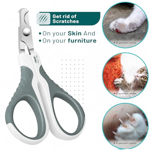 Mr. Pen- Cat Nail Clipper, Stainless Steel | Professional Sharp Cat Claw Trimmer for Small and Medium Cats, Pet Nail Clipper with Sturdy Non Slip Handle - color: Olive