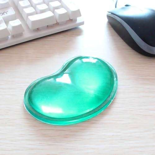 Ergonomic Gel Wrist Rest for Mouse, Computer Mouse Wrist Support for Arm Pain Relief, Heart-Shaped Cute Hand Wrist Cushion for Home and Office Working Gaming Anti-Fatigu - color: Green