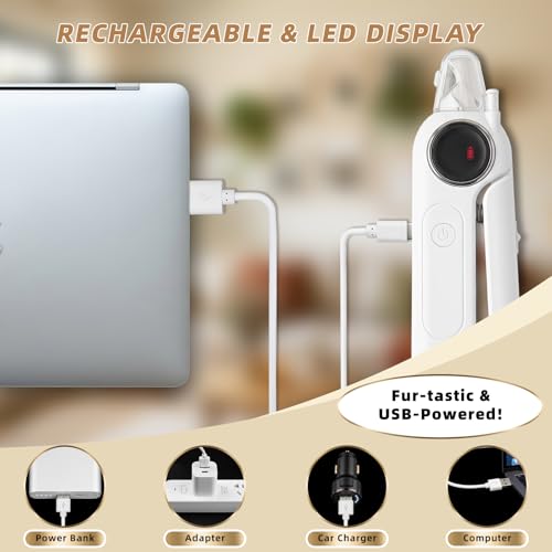 2-in-1 Quiet Electric Pet Nail Clipper & Grinder with Light for Dogs Cats | 3-Speed Grinding, Nail Catcher, Safety Guard, Low-Noise Motor, USB Rechargeable Design for Stress-Free Home Grooming - color: white