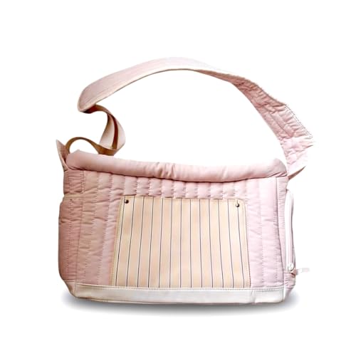 Tristan Home Luxury Quilted Pet Carrier Tote Bag, Waterproof, Adjustable Shoulder Strap, 42cm x 28cm x 20cm (Pink) - color: Pink