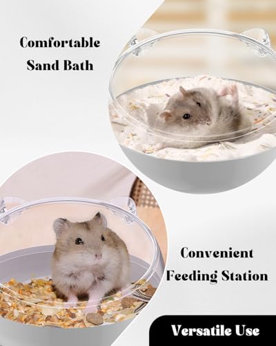 Pawfly Hamster Sand Bath Container, Hamster Sand Bath Box, Hamster Bathtub, Hamster Bathroom, Hamster Toilet, Plastic Dust Bath for Dwarf Hamsters, Syrian Hamsters, Mice, Gerbils & Small Animals - color: Grey