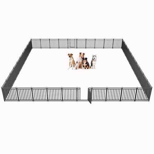 Thickened Outdoor Dog Fence, 32" H, 40 Panels for Yard & Camping | Easy Setup, Flexible Layouts, Thickened Panels, Heavy-Duty, for Medium & Large Dogs and Farm Use, Patented - size: 32" height, style: 40 Panels