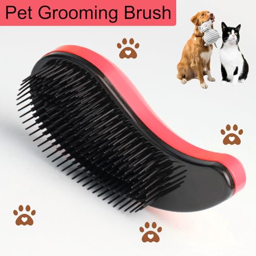 Puppy Brush, Soft Dog Brush for Grooming, Puppy Hair Remover Brush Comb, Grooming Tool for Poodles,Teddy, Yorkies, Maltese, Shih Tzu, Chihuahua, Rose red - color: Rose red