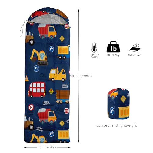 QOOMO Camping Sleeping Bags,3 Season Warm & Cool Weather,Lightweight,Waterproof Sleeping Bags for Adults & Kids,Traveling,and Outdoors,Camping Gear Equipment - color: Construction 9