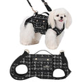 Wakytu Dog Lift Harness Dog Carrier Sling for Small Dogs & Cats,S | stylish puppy sling carrier with handle & pocket,adjustable leash,walking & travel - color: 2.0 Black, size: Small(4-8 LBS)