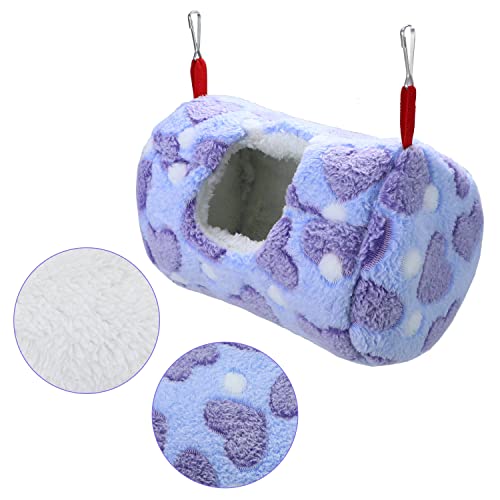 Litewoo Sugar Glider Sleeping Pouch Small Animal Hammock Bed Nest, Blue | 7.8x5.1in, soft flannel cotton, warm washable , cute speckled pattern, winter nest for hamster/rat/guinea pig/chinchilla - color: BLUE