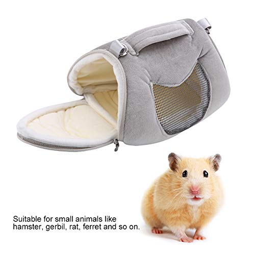 Breathable Small Pet Carrier Bag, Pet Carrying Bag for Hamster Gerbil Rat Ferret, Mesh Ventilated Travel Outdoor Bag with Shoulder Strap for Small Animals (Grey) - color: Grey