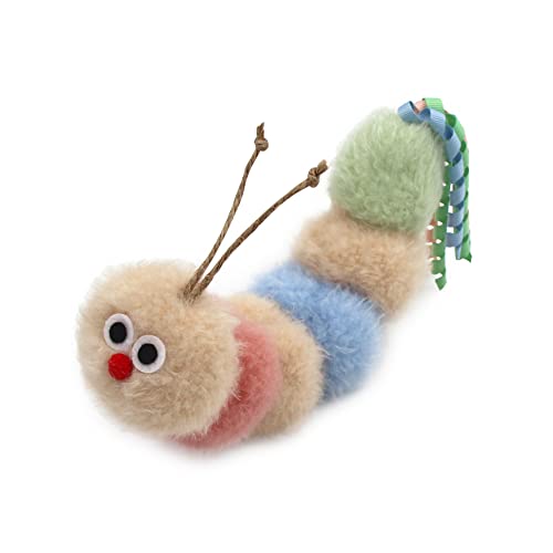 Jumpaws Interactive Natural Catnip Toy, with Rattle, Bite Resistant, for All Ages Indoor Cat, Shape of Caterpillar, Kitten Toy (Large/ 1 Pack/Cat Kicker) - size: Large/ 1 Pack/ Cat Kicker