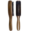 STYLEMATE Black Walnut Boar Bristle Hair Brush for Women Men, Natural Soft Bristle Hair Brush Slick Back Smoothing Hairbrush for Thin & Fine Hair - size: 1 Count (Walnut)