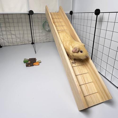 Guinea Pig Bridge, Small Animal Wooden Ladder Ramp, Guinea Pig Cage Ramp Bridge, Guinea Pig Cage Accessories for Guinea Pigs, Ferrets, Chinchillas (Large) - size: 60 cm