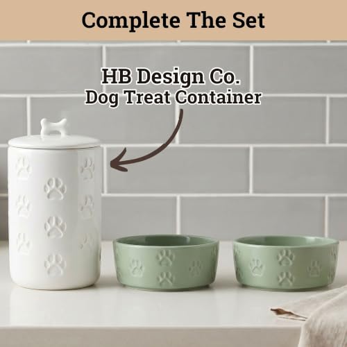 Ceramic Dog Bowl Set of 2 with Anti-Skid Base, 5.5"W x 2"H, 2 Cup Capacity | Thick Ceramic, Dishwasher Safe, Anti-Skid Rubber Base, 2 Cups per Bowl, Ceramic Food and Water Bowls Set of 2 for Small Dogs - color: Sage Green, size: Small