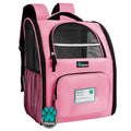 PetAmi Dog Backpack Carrier Airline Approved Cat Pet Puppy Bag, Pink | Ideal for Small Medium Large Pet up to 18 lb, 2 Side Entry Structured No-Collapse Frame, Ventilated Bookbag for Hiking Travel - color: Pink