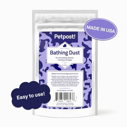 | Chinchilla Bath Dust for Small Animals - Natural, Pure Cleansing Pumice Sand for Cleaning Degus, Hamsters, & Gerbil 1 lb.