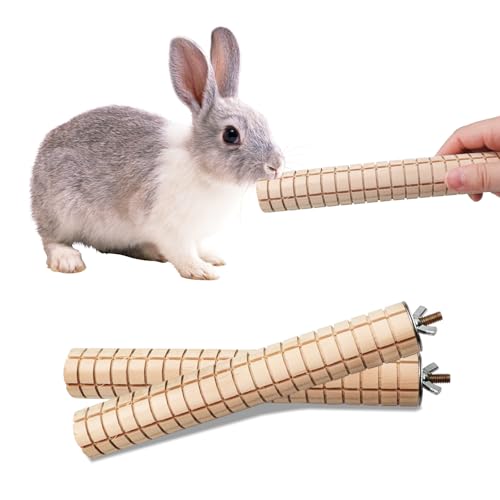 Guinea Pig Toys, 2 Pack Wooden Chew Toys for Small Animals, Rabbit Toys for Bunnies Boredom, Cage Accessories for Bunny, Guinea Pig, Hamster, Chinchilla, Rat and Other Small Animals