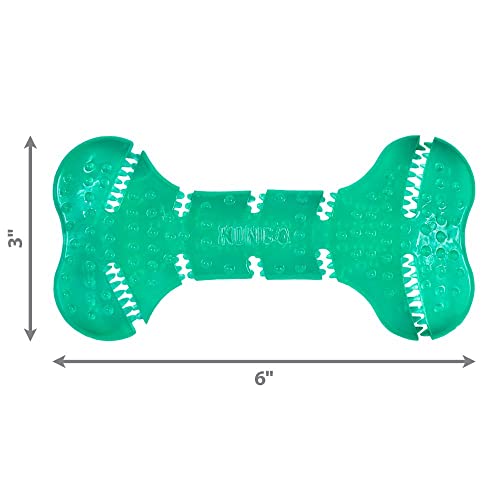 KONG Squeezz Dental Bone - Dog Toy for Cleaning Teeth - Flexible Chew Toy for Gentle & Mild Chewers - for Medium/Large Dogs | Flexible Squeezable Dental Toy for Gentle & Mild Chewers, Helps Clean Teeth & Gums During Engaging Play - style: Bone