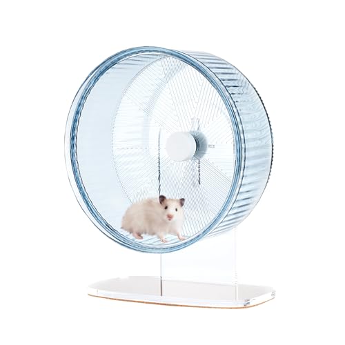 Super-Silent Hamster Exercise Wheel: Silent Spin Toys Hamster Running Wheels with Height Adjustable Stand for Hamsters Gerbils Mice Or Other Small Animals -8.5inch Blue - color: Blue, size: 8.5inch